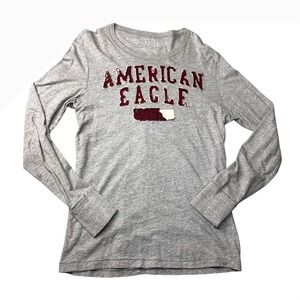 American‎ Eagle Outfitters Long Sleeve Heather Gray Athletic Tee